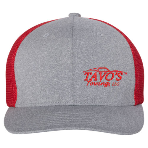 Melange Trucker Cap With Mesh Back - Red Thumbnail